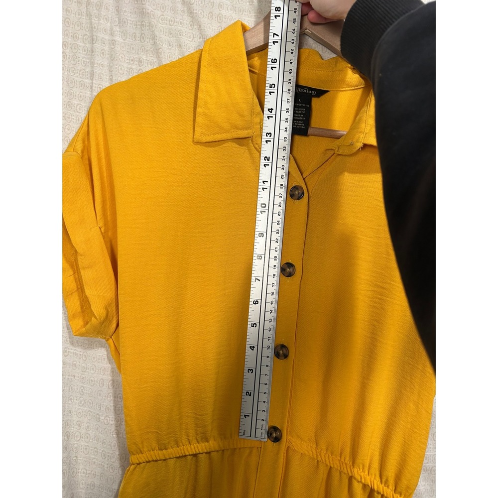 Millenium Mustard Yellow Button Front Midi Shirt … - image 9